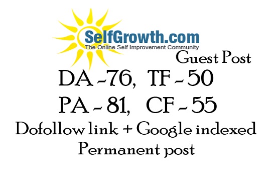 publish a guest post on selfgrowth with backlink