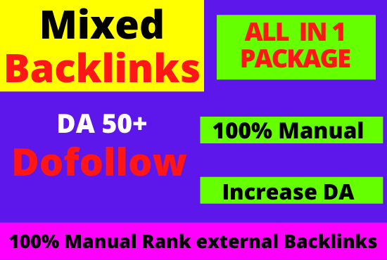 Dofollow 100 Manual Mixed backlinks High DA 50+ high ...