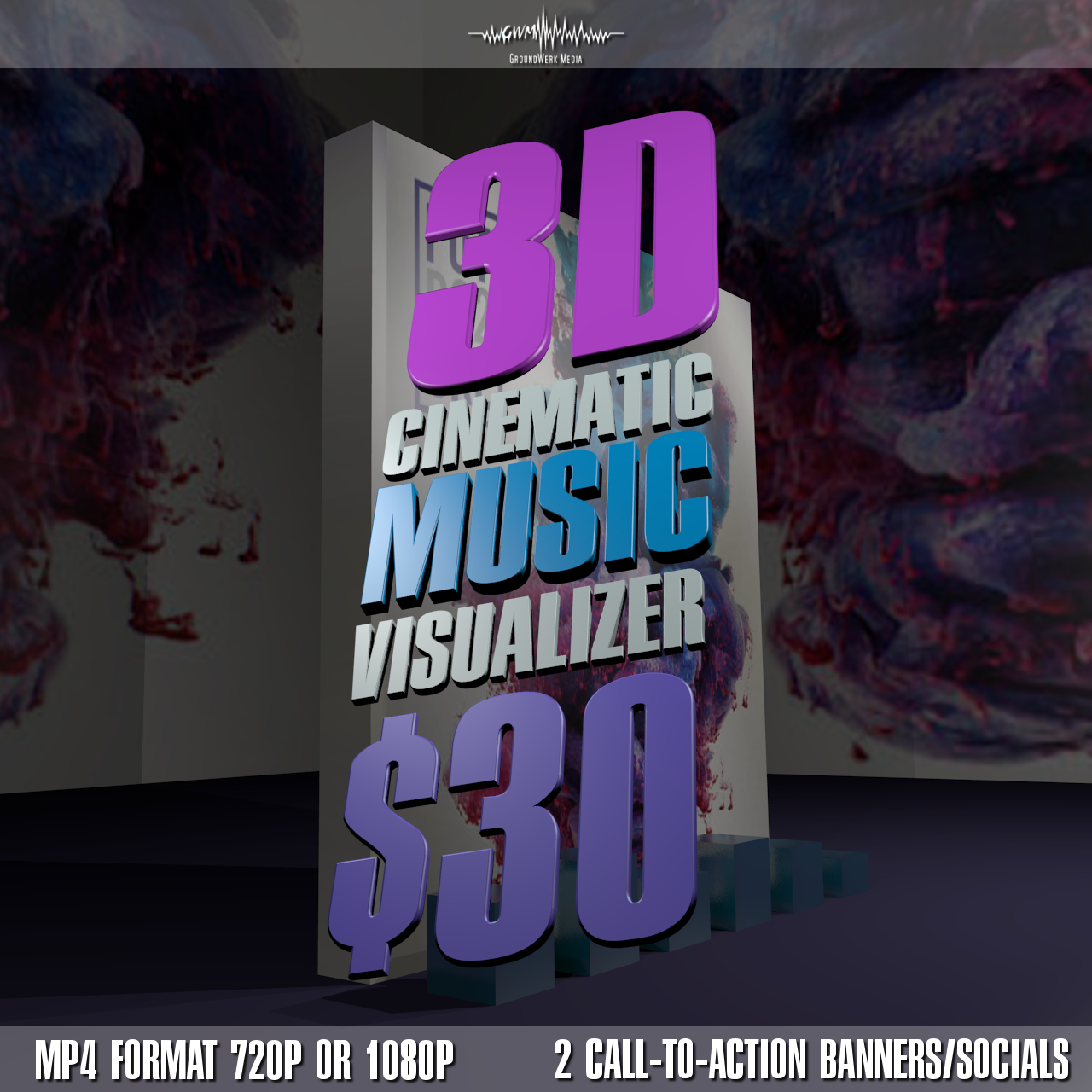 I will create a cinematic 3D visualizer for your musi...