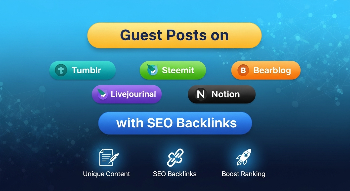 10 Guest Post On Tumblr, Steemit, Livejournal, Not...