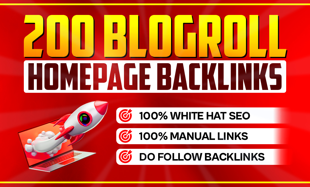 Powerful 200 Blog Roll/Sidebar PBN DA/DR 50+ Homepage...