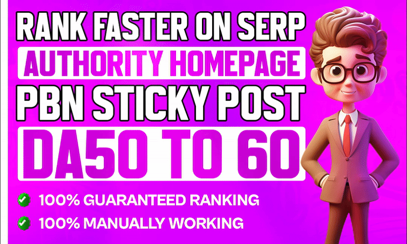 Rank Faster On Serp High Authority 99 PBN Sticky Post...