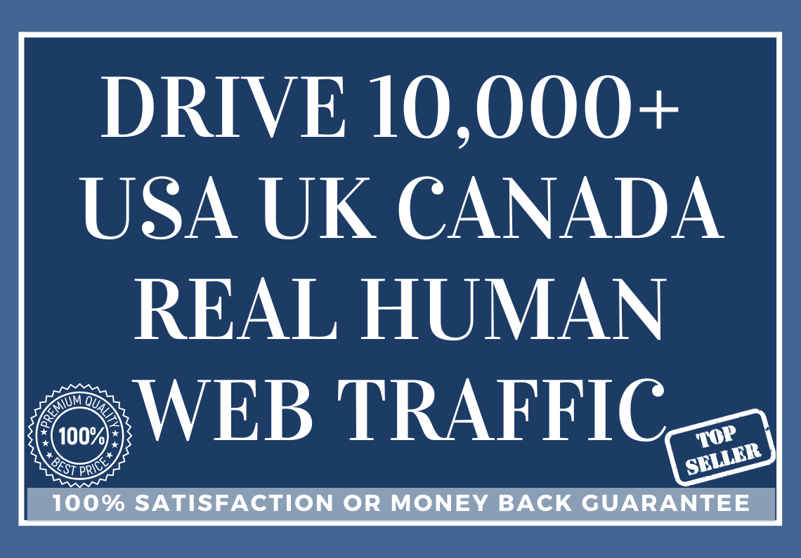 Drive 10,000+ USA UK CANADA Real Human Web Traffic fo...
