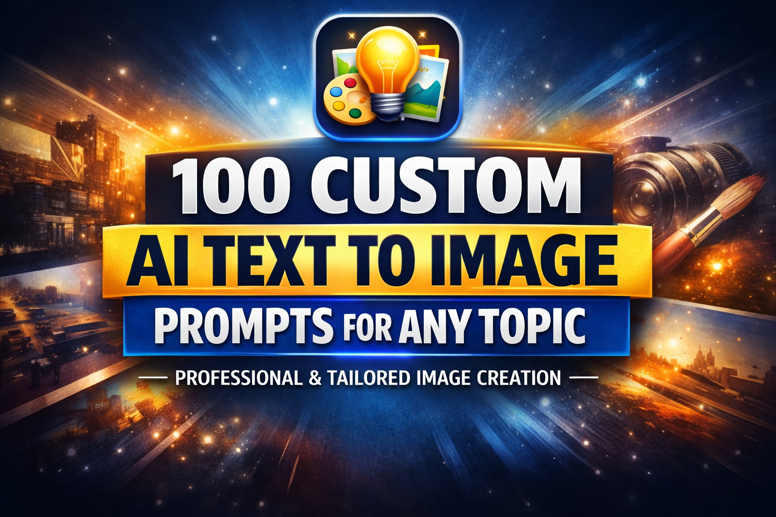 I will create 100 custom AI text to image prompts for...