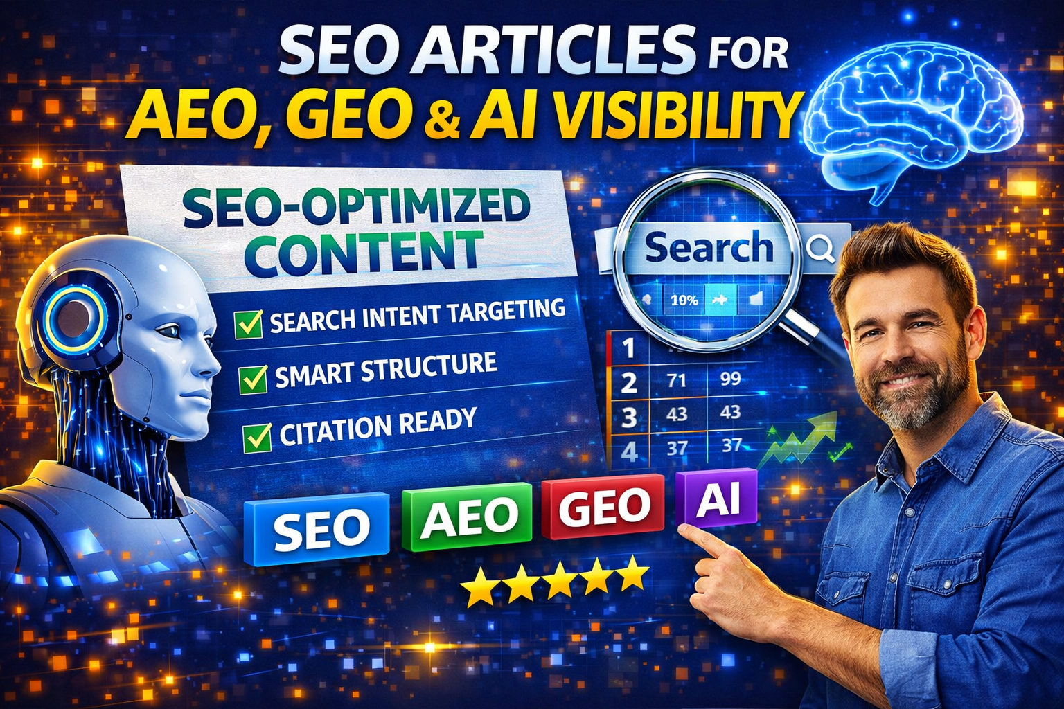 I will write strategic SEO articles for AEO GEO and A...