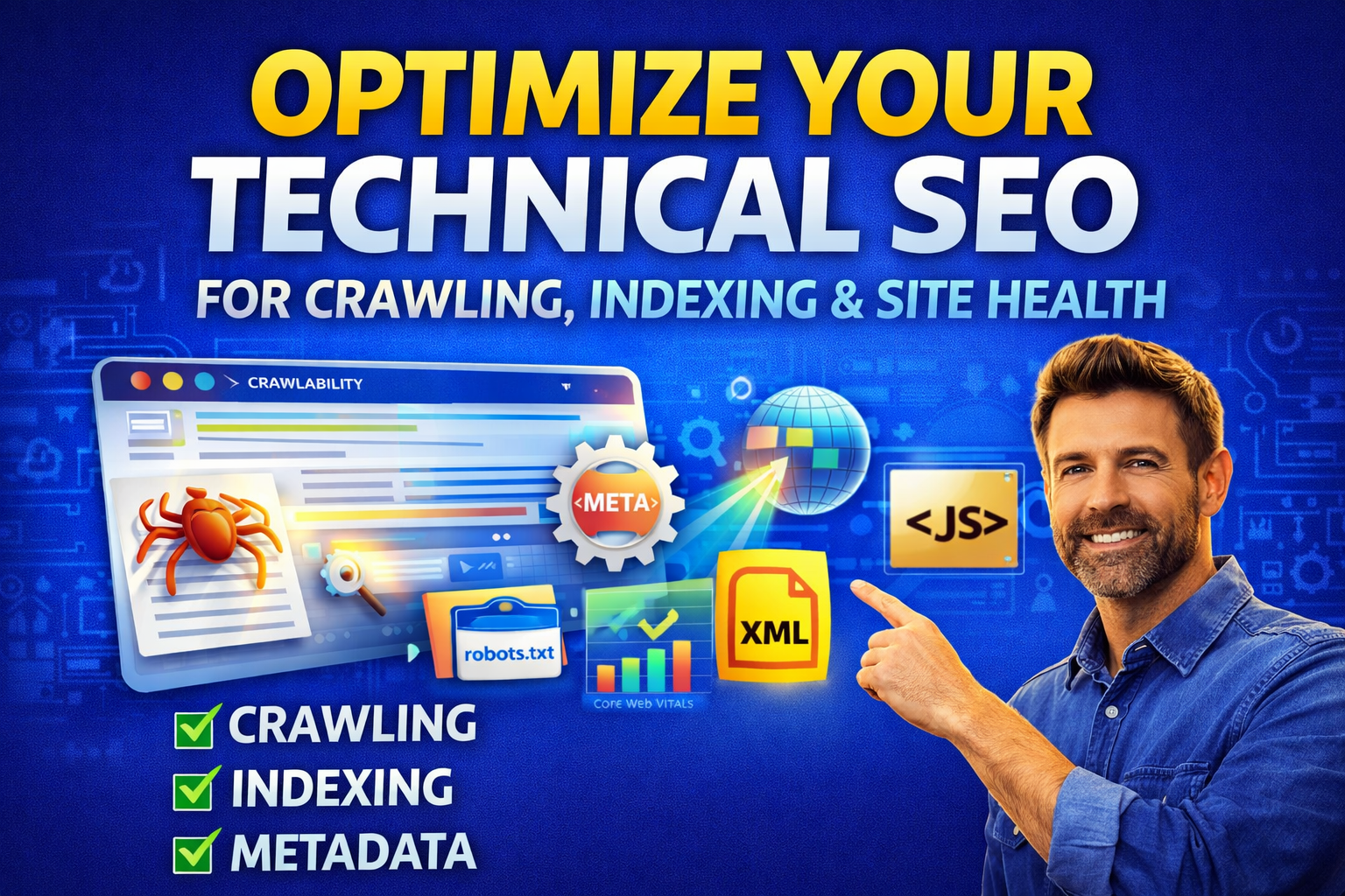 I will optimize your technical SEO for crawling index...