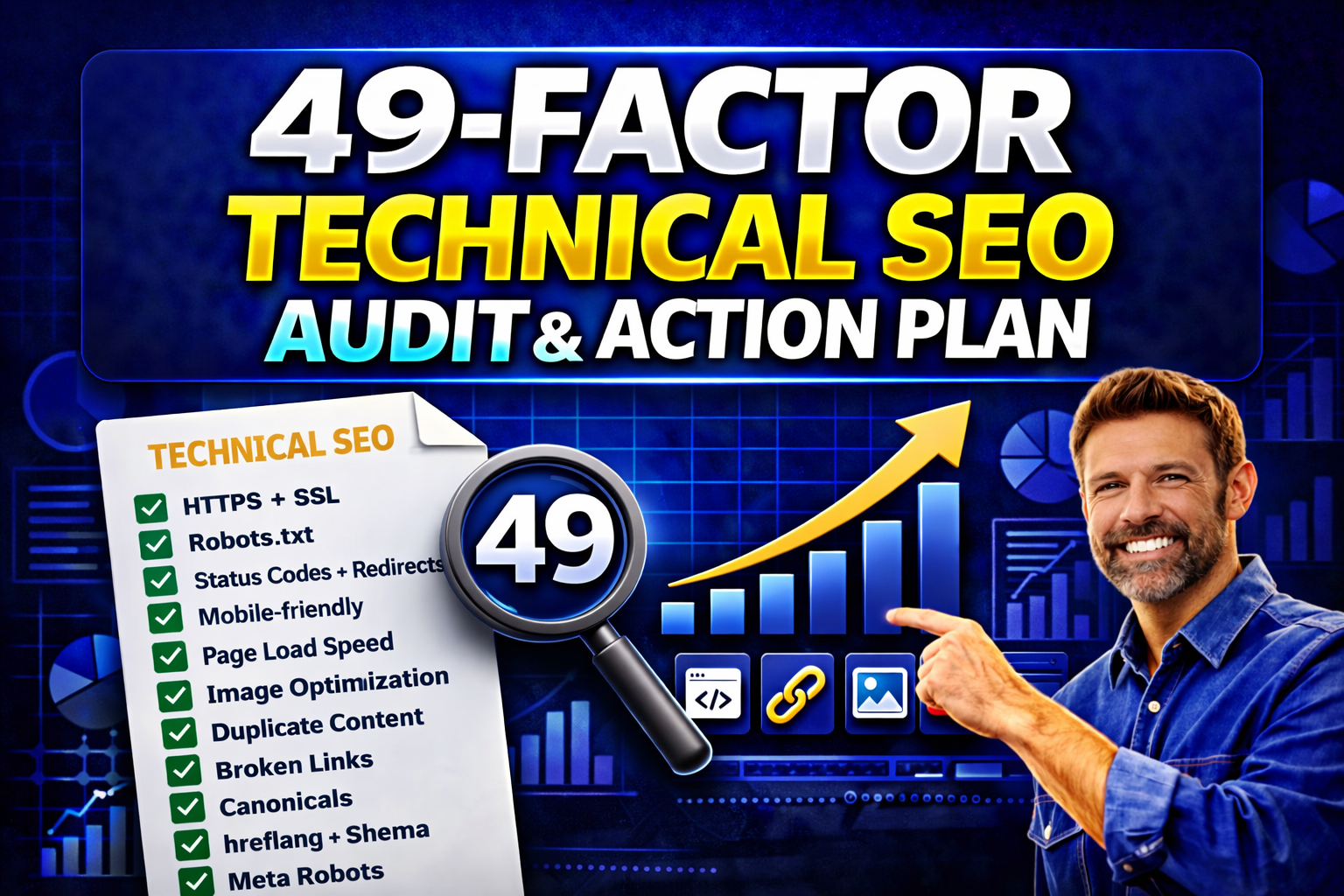 I will do a manual 49 factor technical SEO audit with...