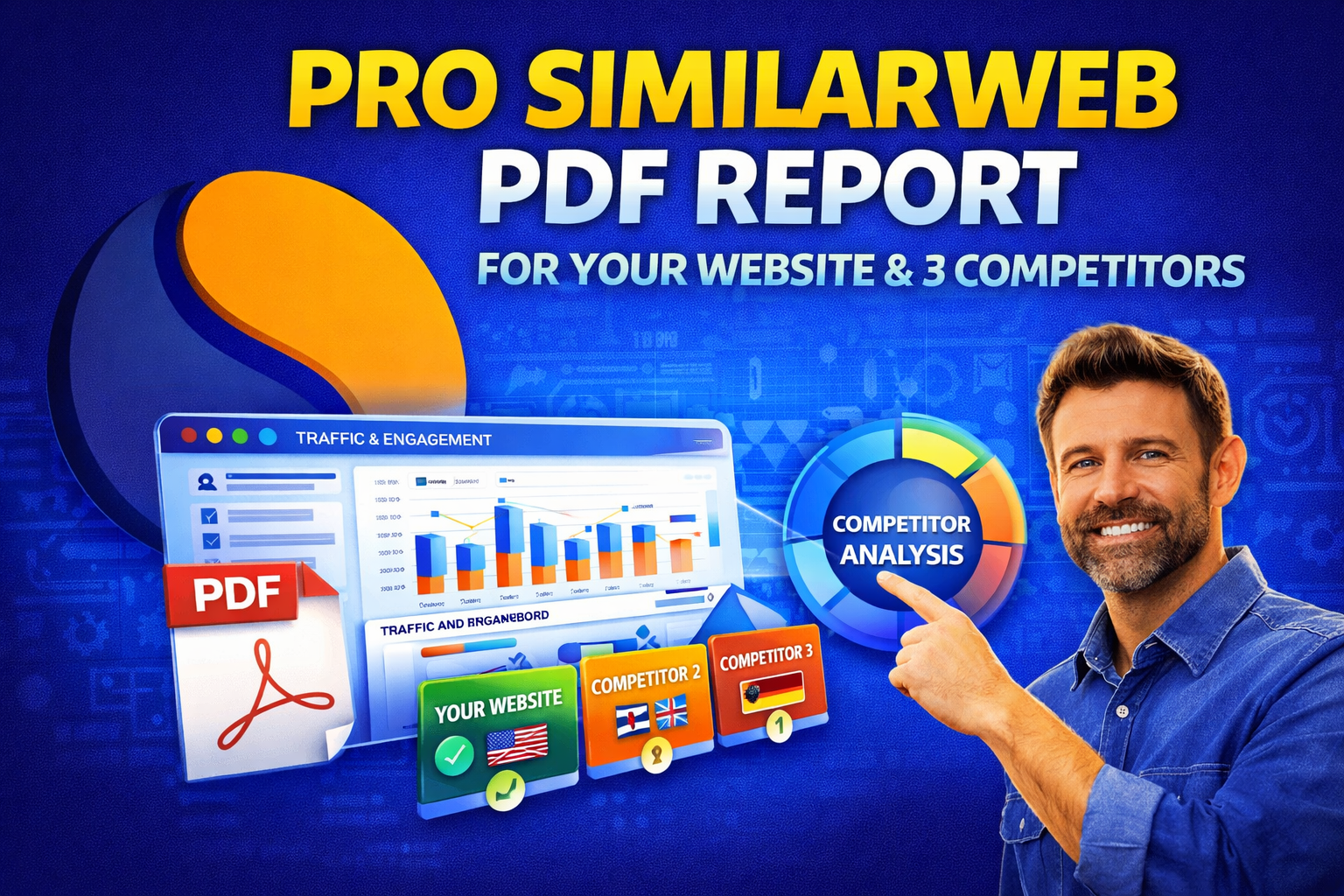 I will create a pro Similarweb PDF report for your we...