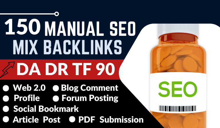 150 Unique Domain DA PA DR 90 Manual Mix SEO Backlink...