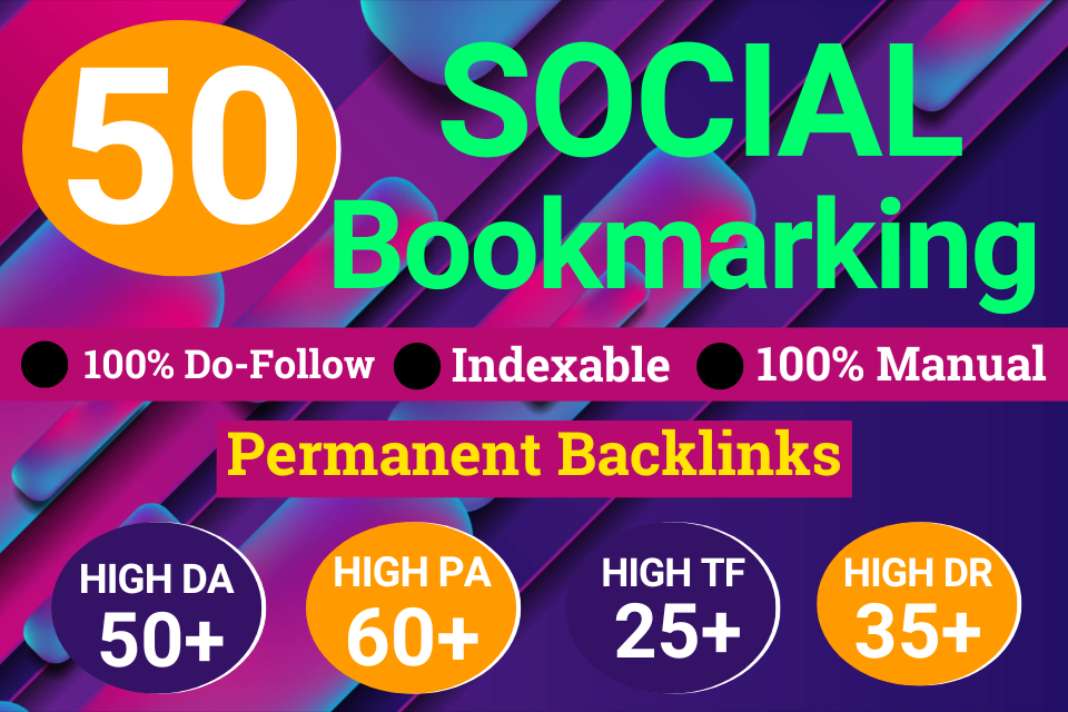 50 Manual Social Bookmark do-follow, High Authority ...