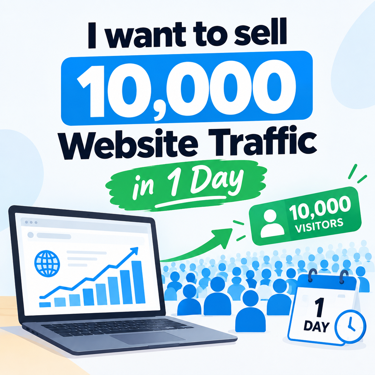 Sent 10.000 traffic website in 1 day