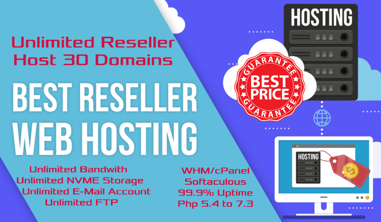 Unlimited NVME Reseller Website Hosting For 30 Websit...