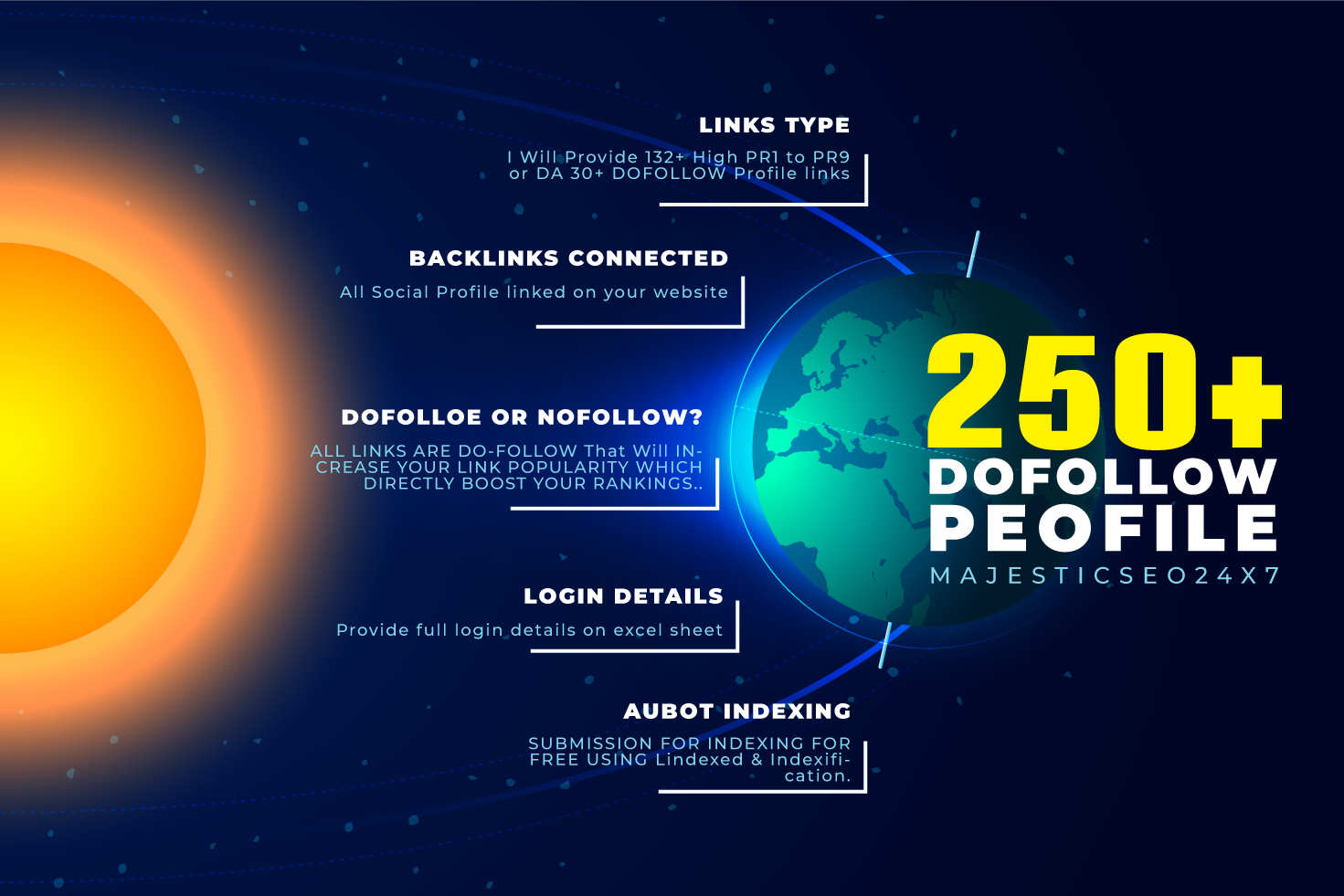 Create 250+ DOFOLLOW HIGH PR-1 TO PR-9 or DA 25+ Prof...