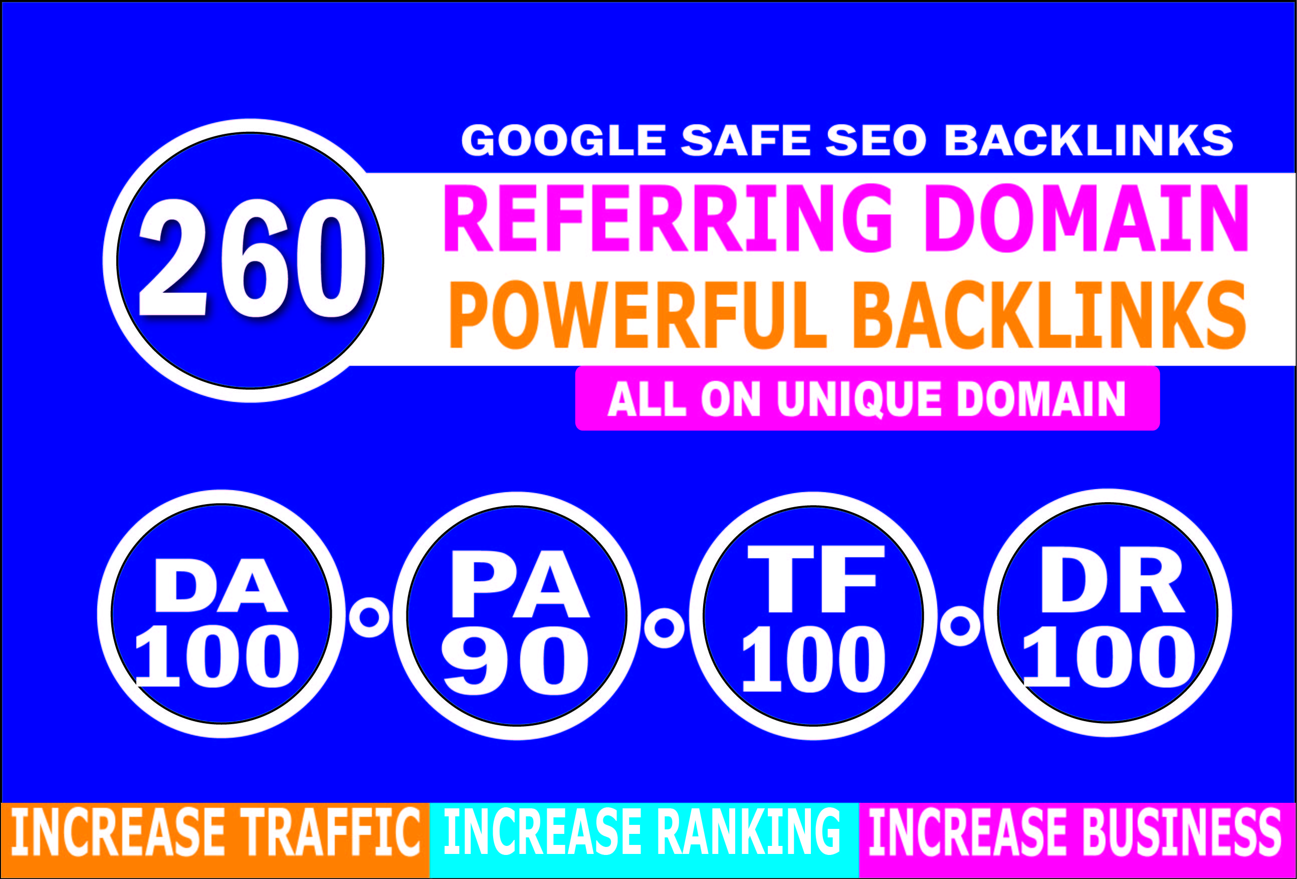 Create manually 260 unique referring domain seo backl...