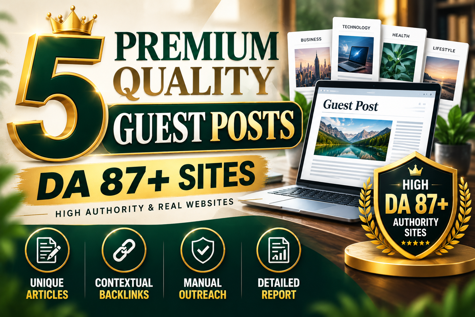 Special Offer Write and Publish 5 Premium Quality Gue...