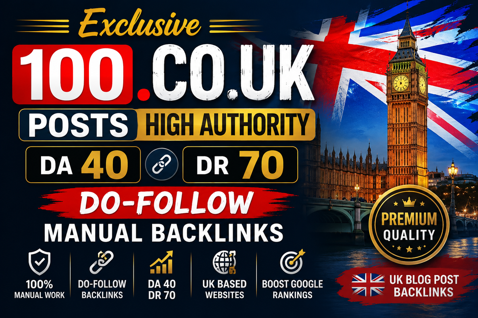 Premium 100. CO. UK Posts High Authority DA 40 DR 70 ...