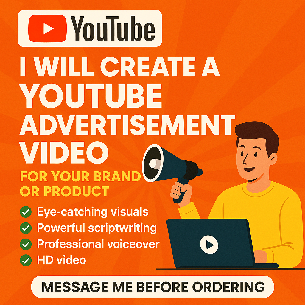 I will make YouTube advertisement video for your bran...