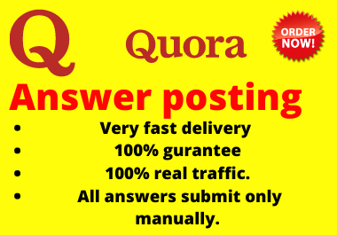 Promote your website 10 high quality Quora Answer pos...