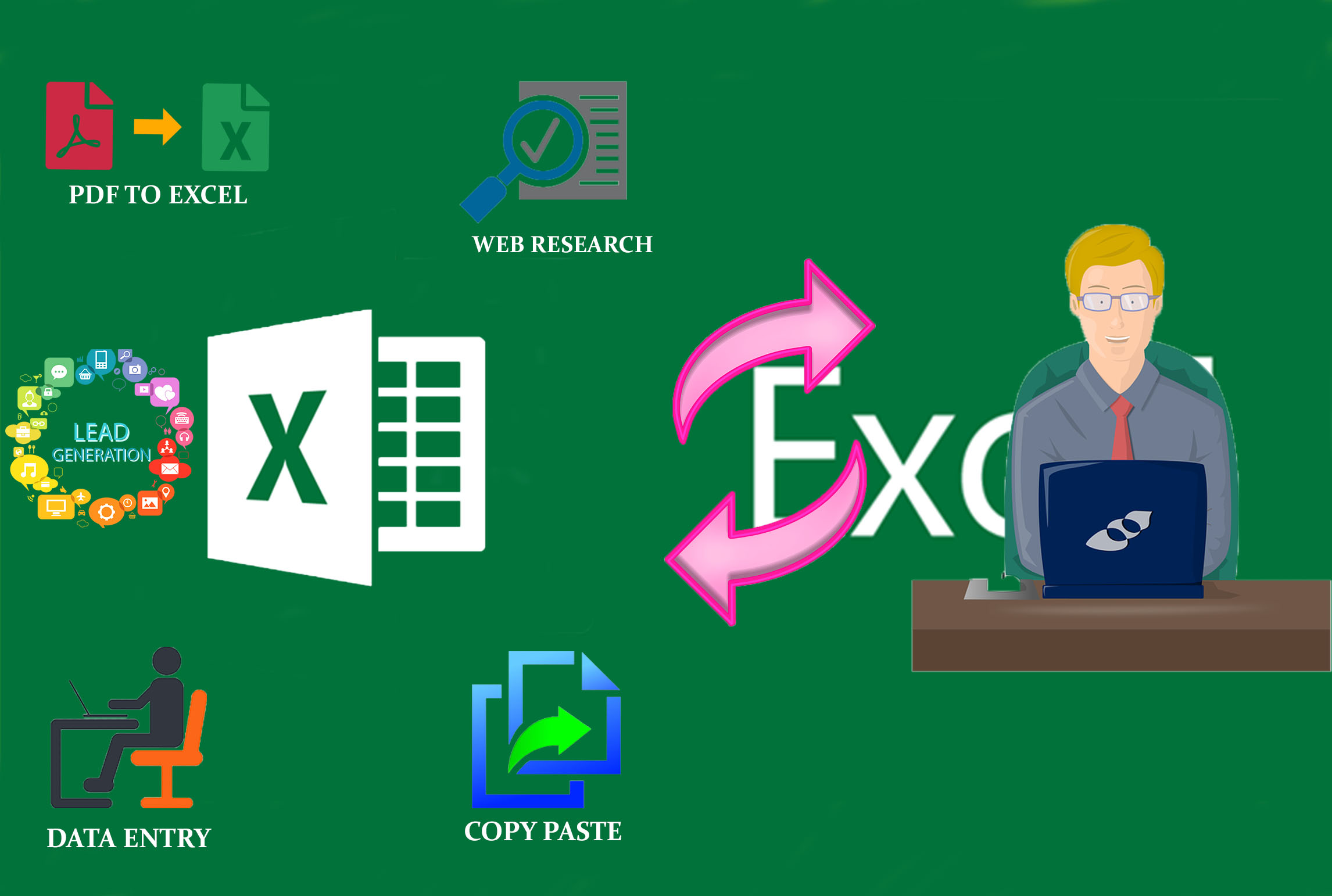I will do data entry, web research and copy paste wor...