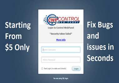 I will fix bug problem issue in cwp vps server centos...