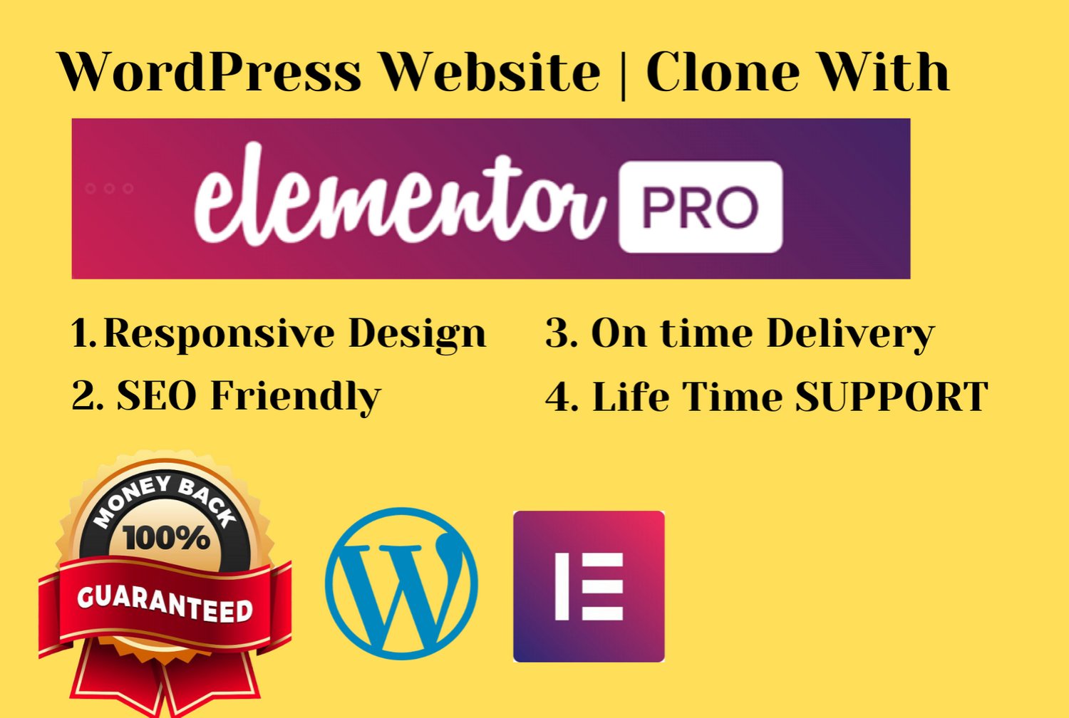 Design, clone responsive wordpress website using ele...