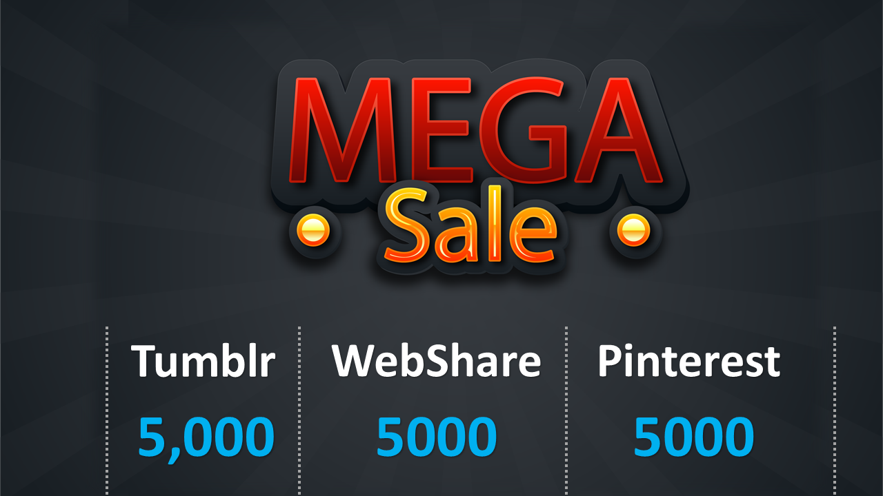 Get 5,000 Pinterest + 5000 Webshare, 5000 Tumblr Soc...