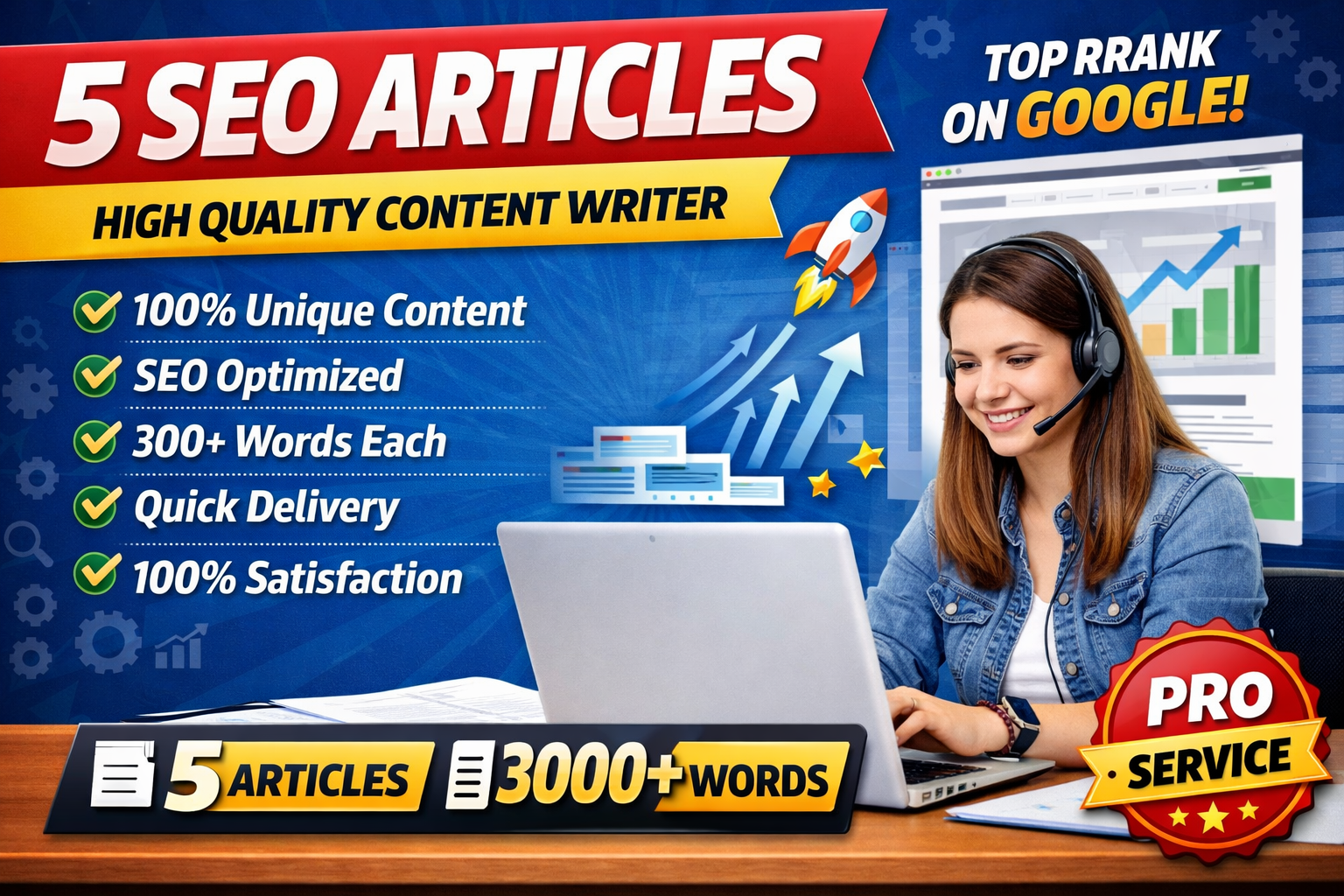 I will write 5 SEO articles and website content high ...