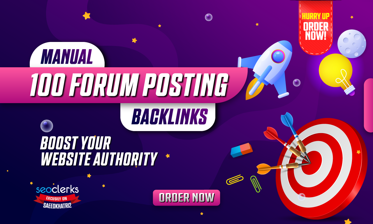 Manual 100 Forum Posting Backlinks for Boost Your Web...