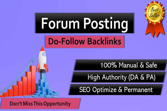 i will do 100 manually unique forum posting dofollow ...