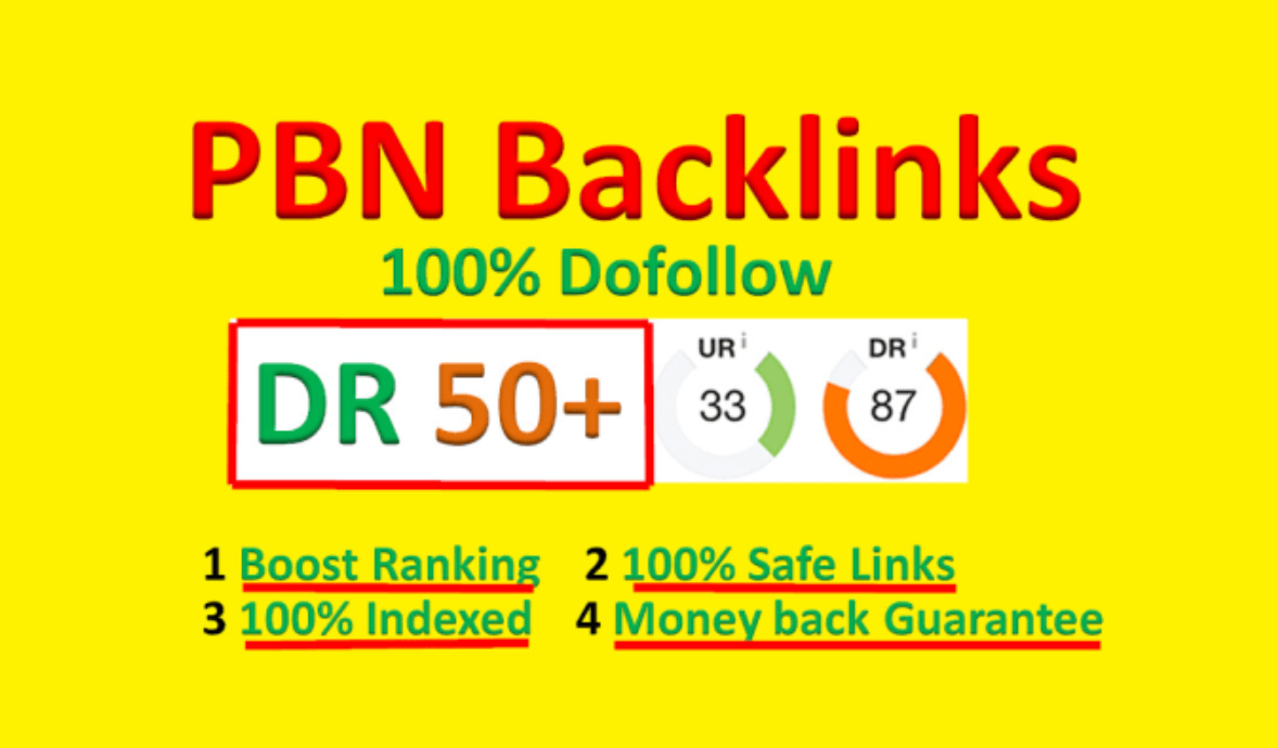I will create 100 dofollow pbn backlins with DR 50+ a...