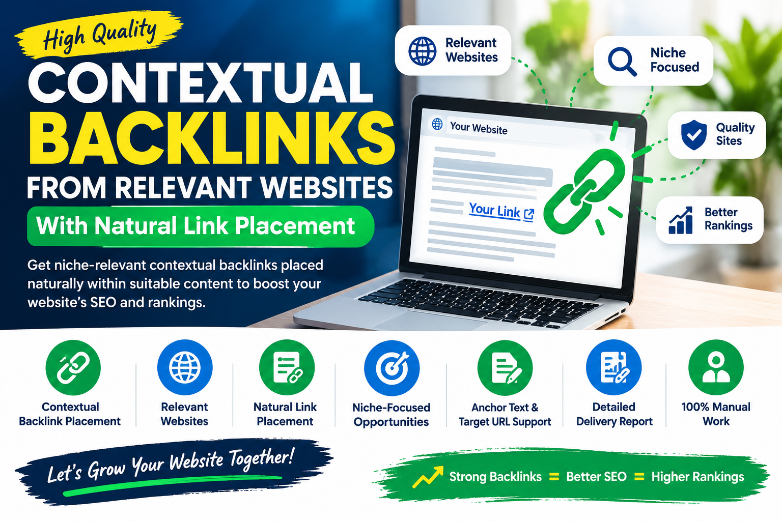 I will build contextual backlinks from relevant websi...