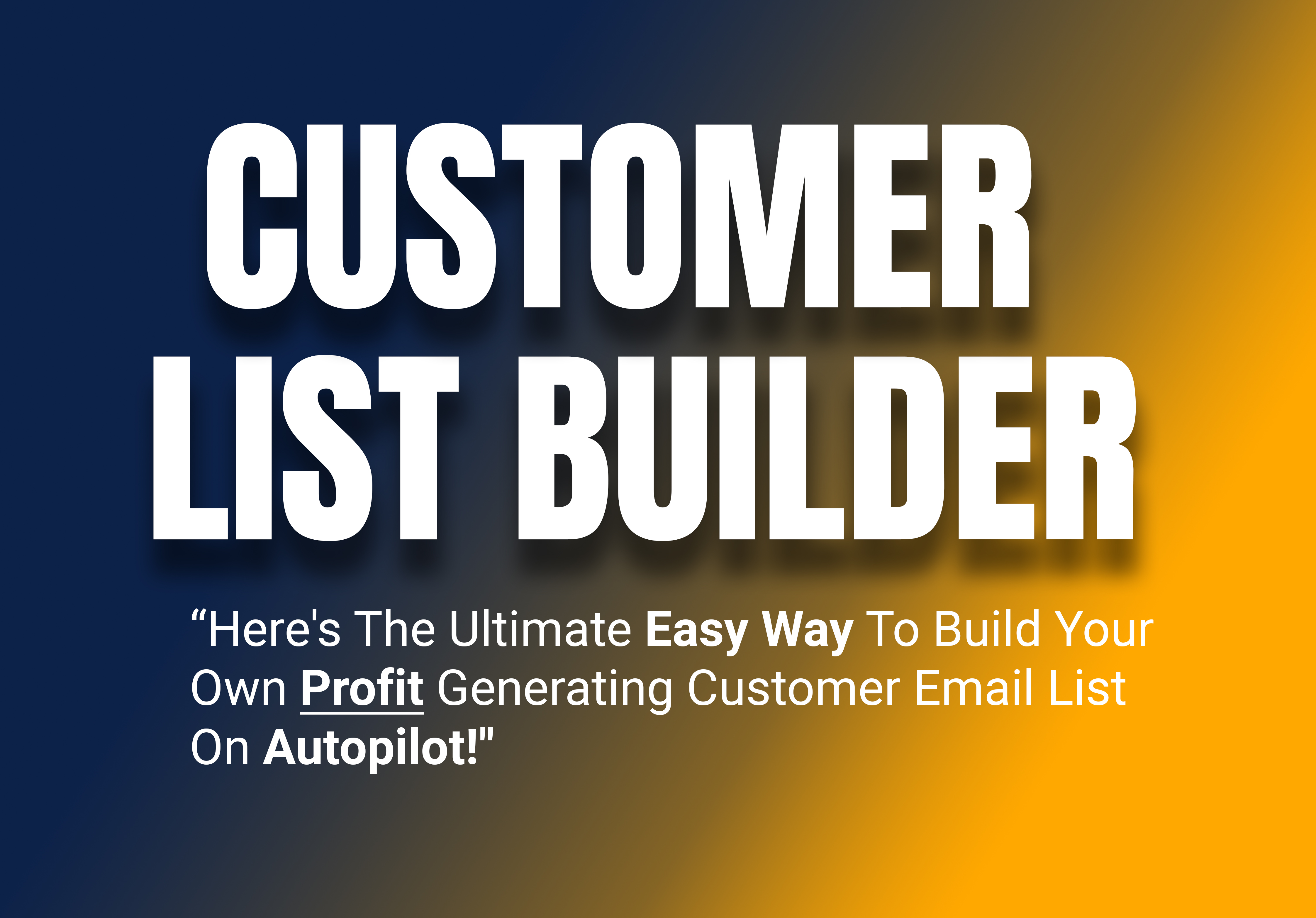 Here's The Ultimate Easy Way To Build Your Own Profit...