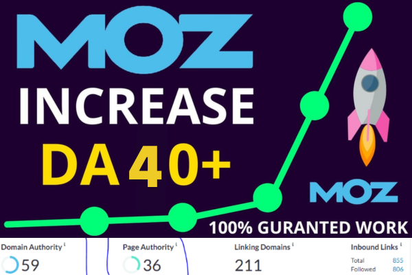 I will increase Domain Authority MOz DA 0 to 40+ with...