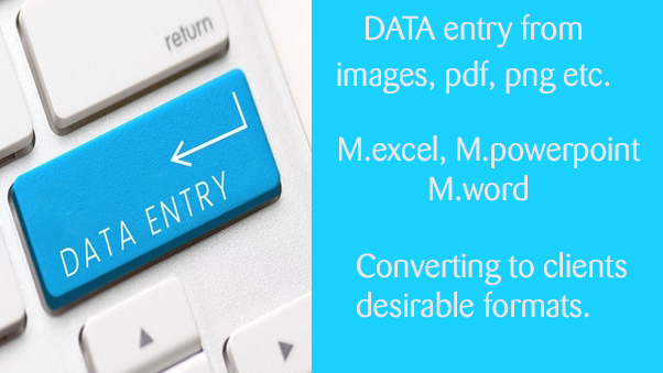 DATA entry from any source to M. excel. Conversion to...