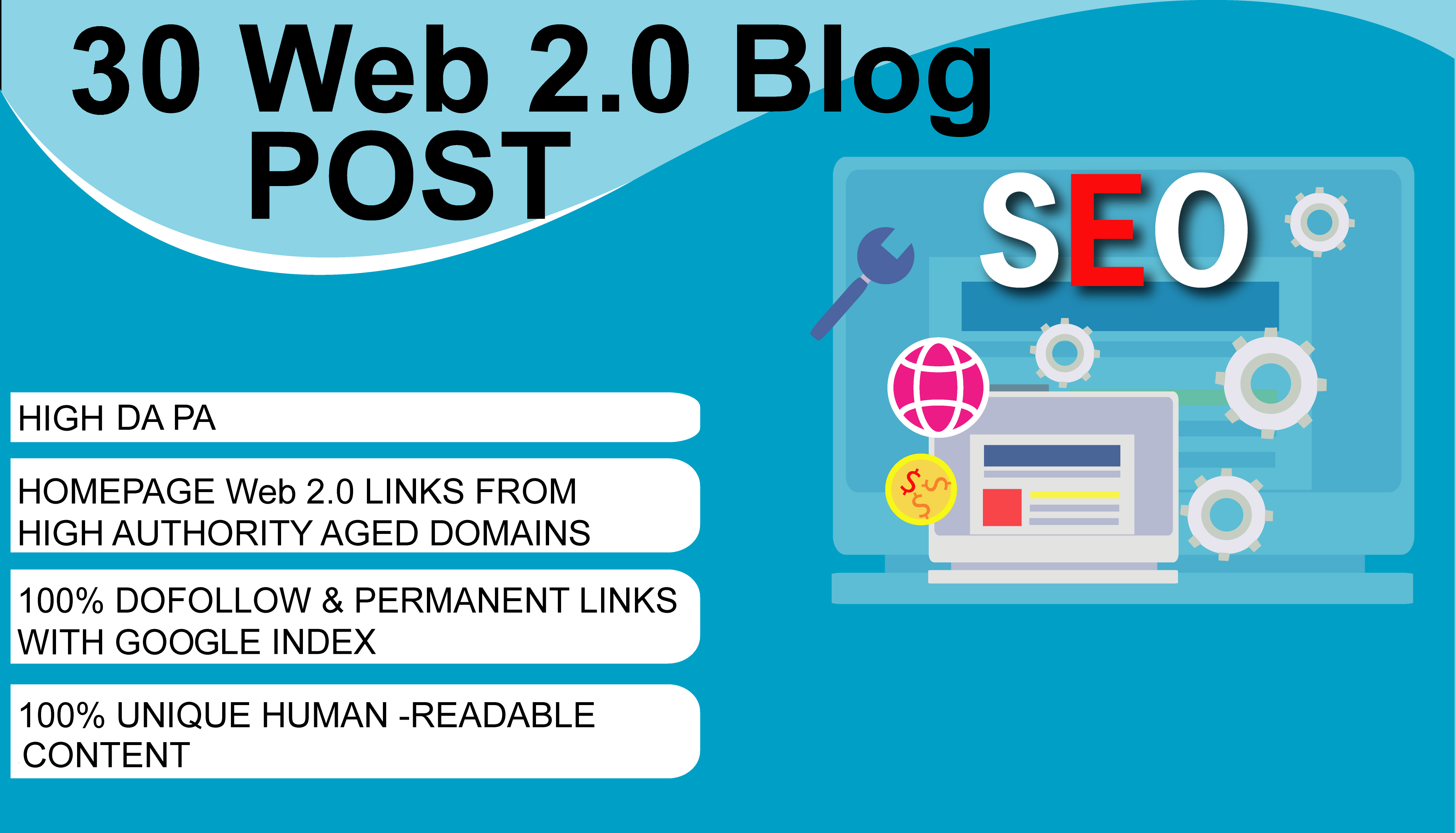 Create 30+ High Quality Web 2.0 Backlinks for SEO Ran...
