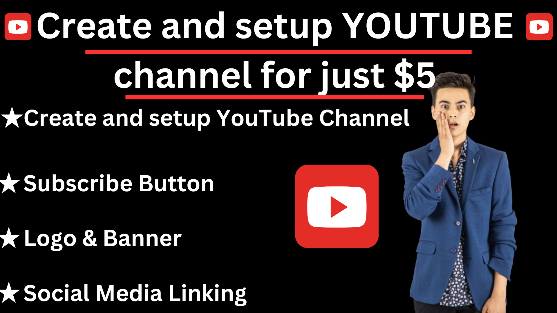 I will Create and Setup YT Chanel for you for just fo...