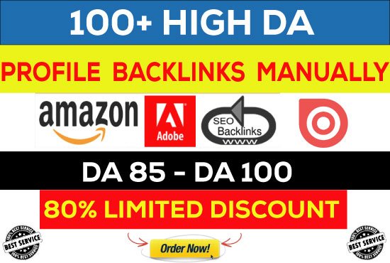 I will create 100 exclusive profile backlinks da 90 p...