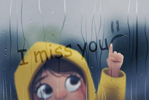 I will make little girl write your 3 words on wet gla...