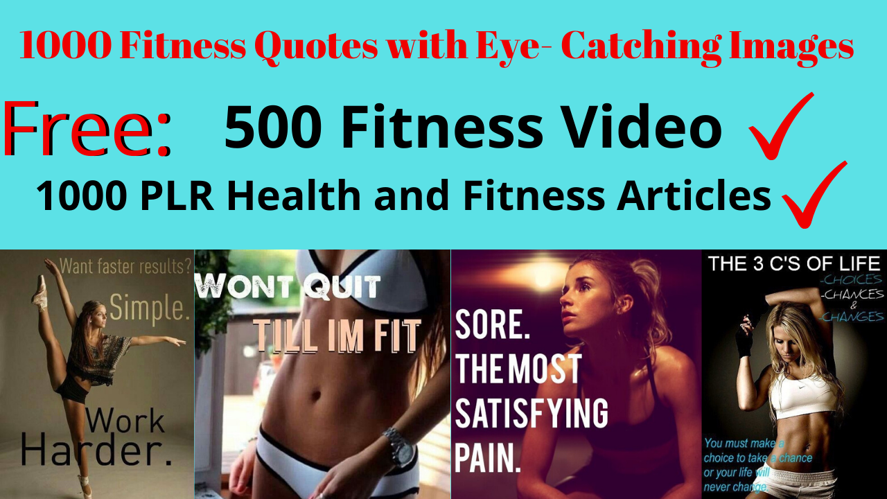 1000 Fitness Quotes w/ Eye Catching Images, 500 Fitne...