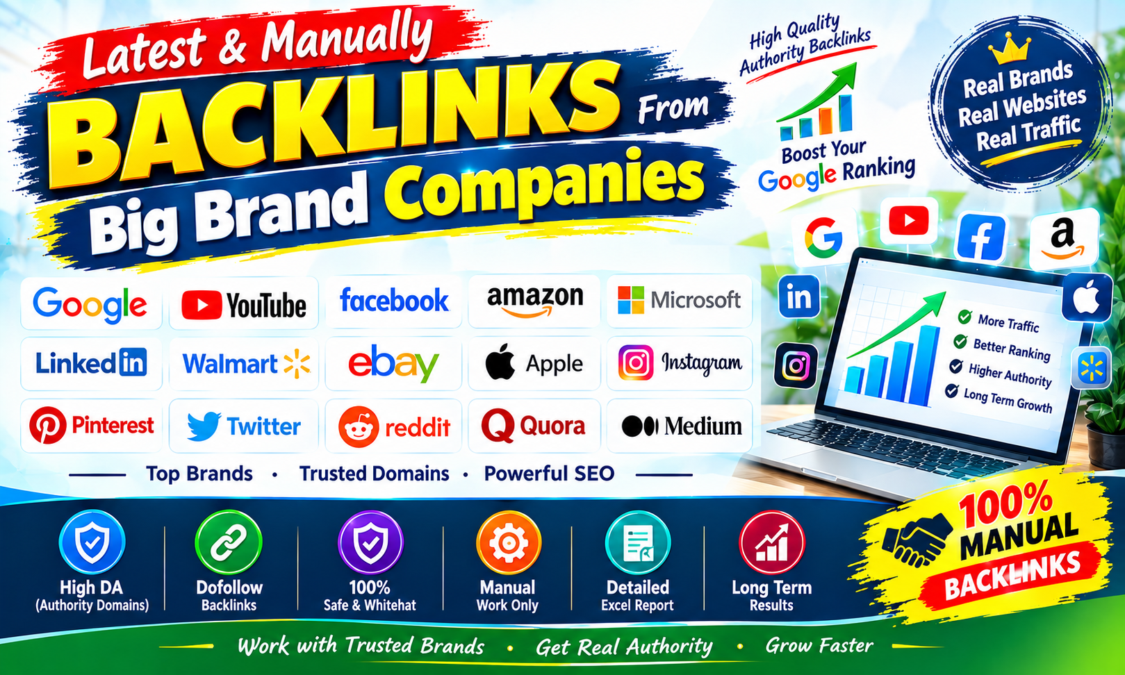 Latest & Manually Backlinks From Big Brand Compan...