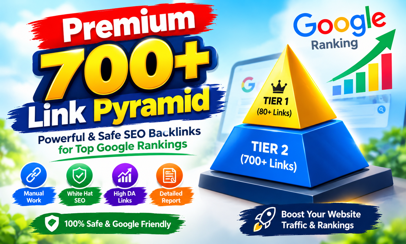 Premium 700+ Link Pyramid Powerful & Safe SEO Bac...