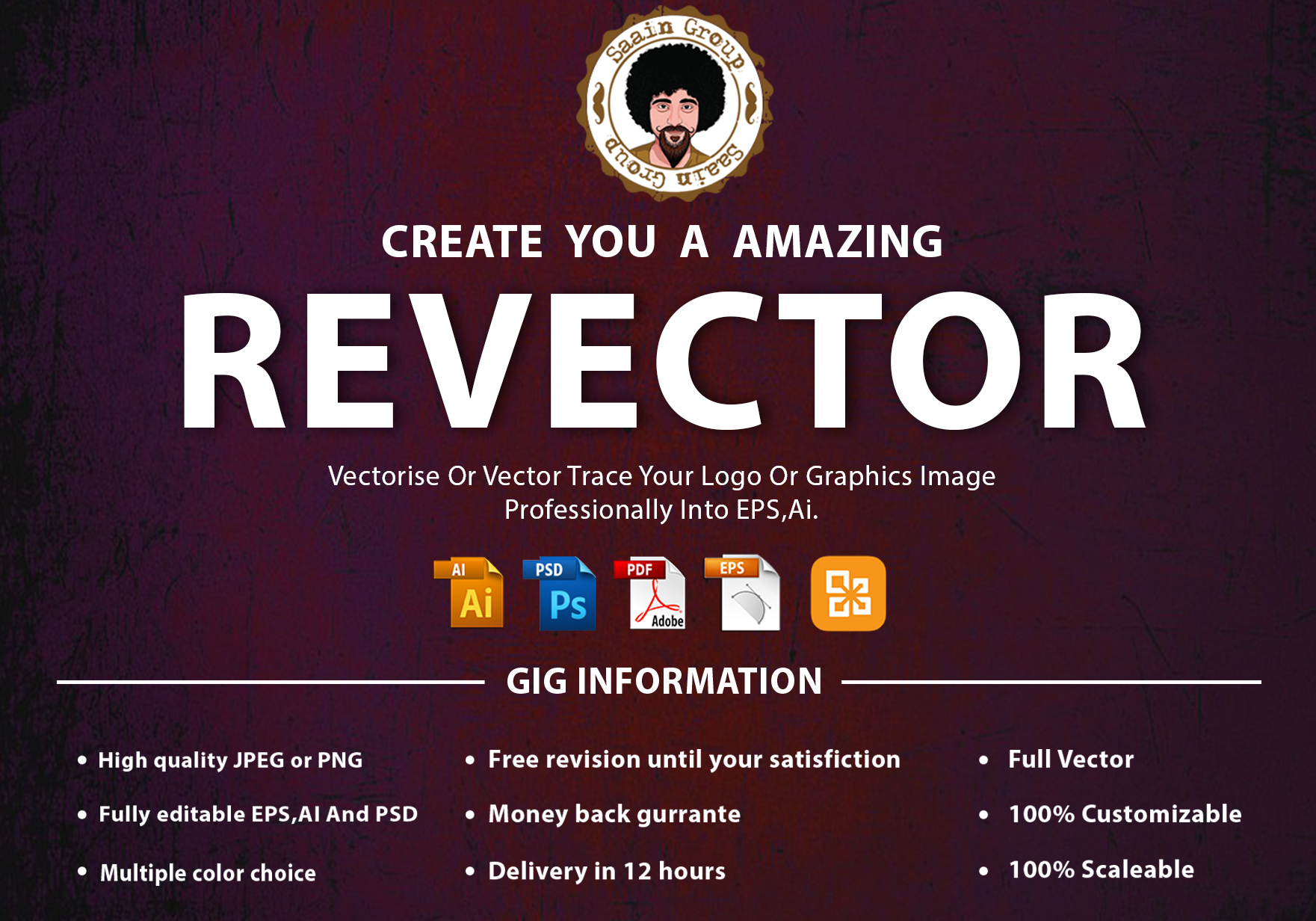 Convert or vectorize Low Res Logo, Icon to vector