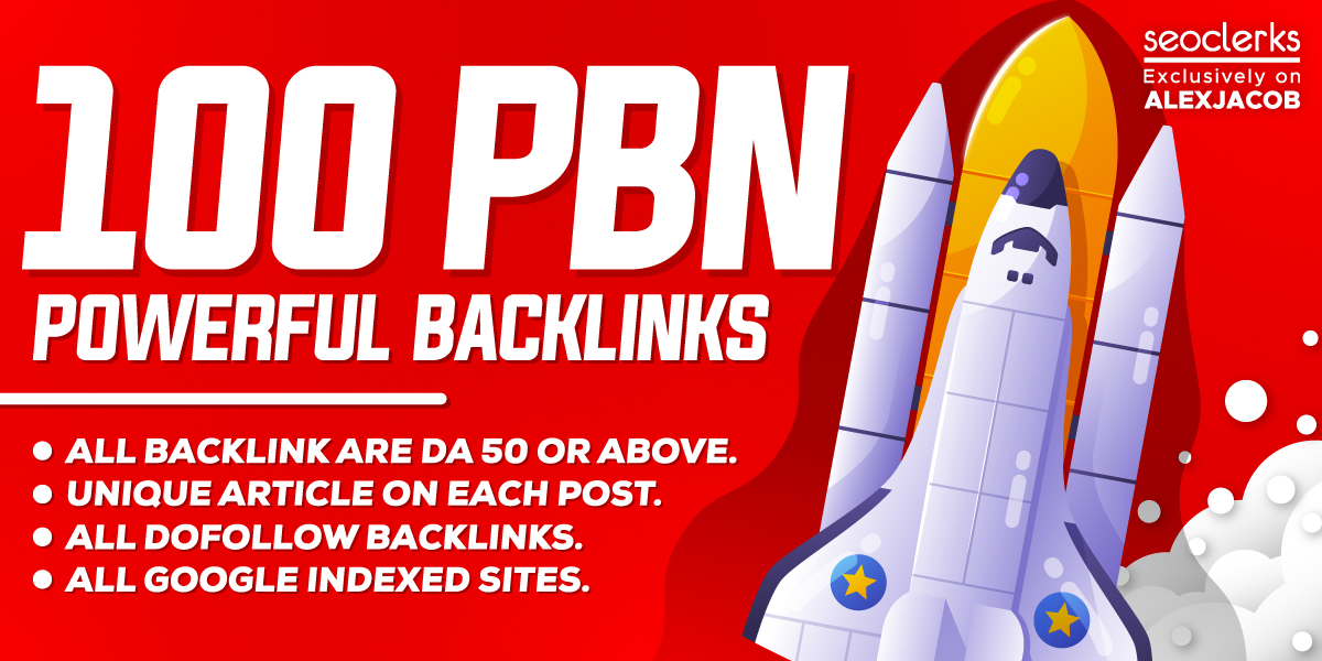Fasting Indexing 100 PBN Powerfull Backlinks DA70TO50...