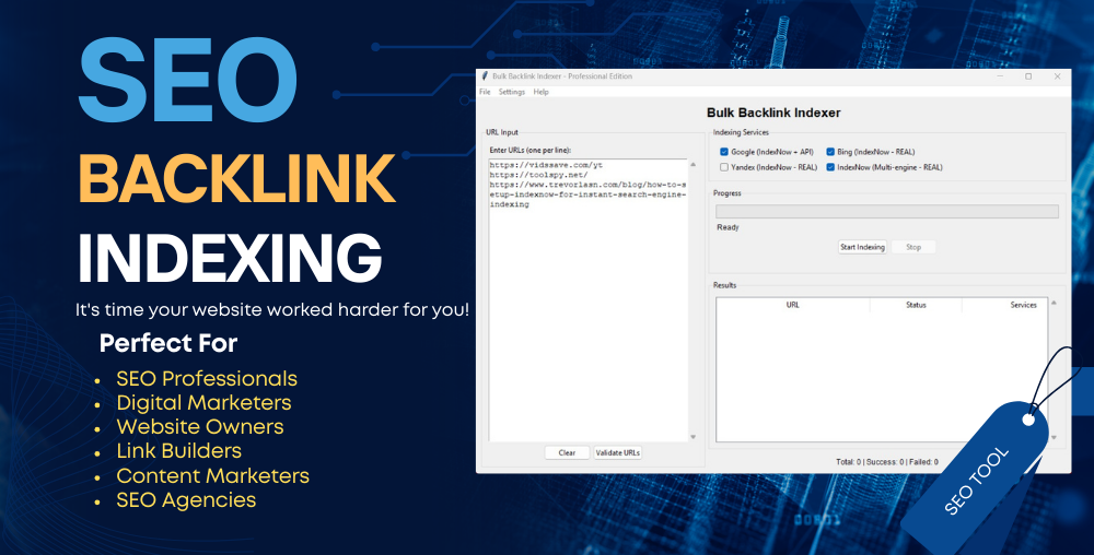 SEO Bulk Backlink Indexer - Index URLs to Search Engi...