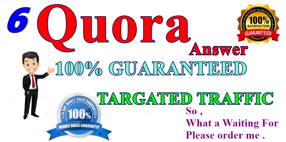 6 High Quality quora baclinks 100 Guaranteed targeted...
