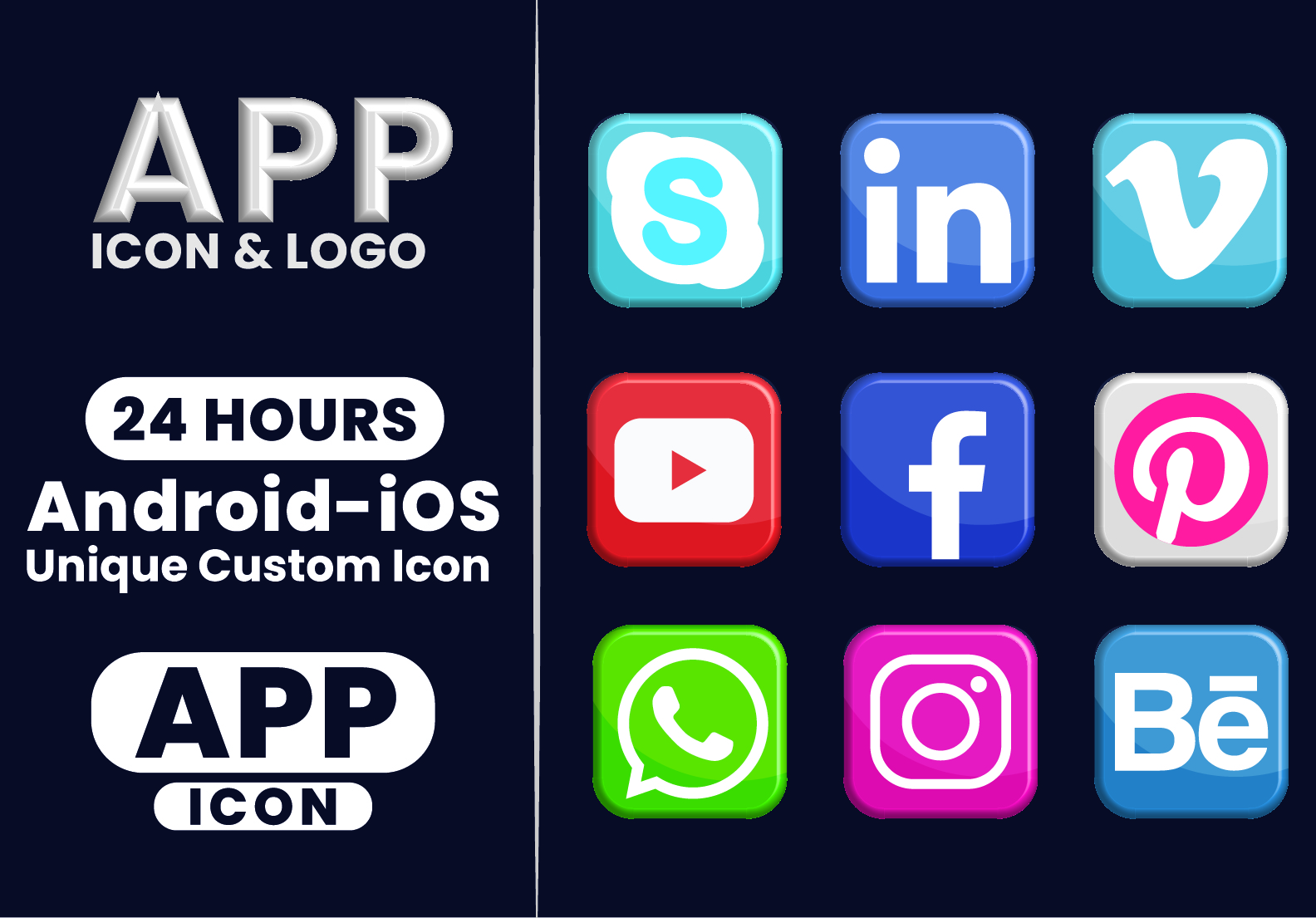 I will design modern app icon logo