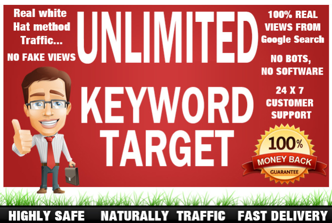I will give organic traffic with a keyword using any ...