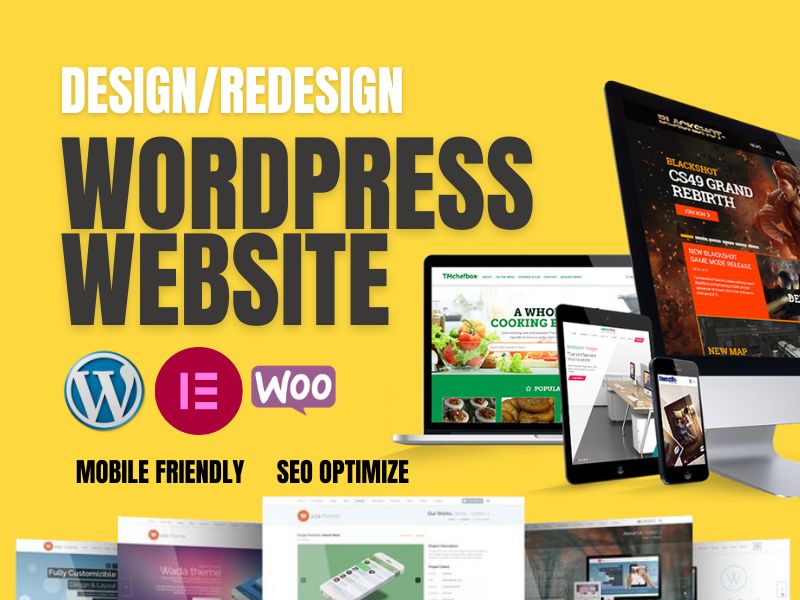 design, redesign, ecommerce website or wordpress we...