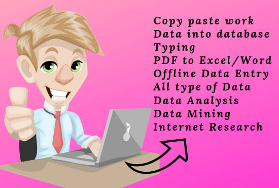Data entry in MS Word, Excel and others