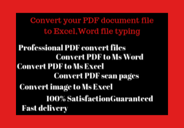 Convert your PDF document file to Ms Excel, MS word f...